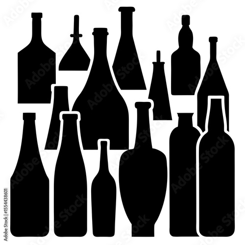 set of wine bottles