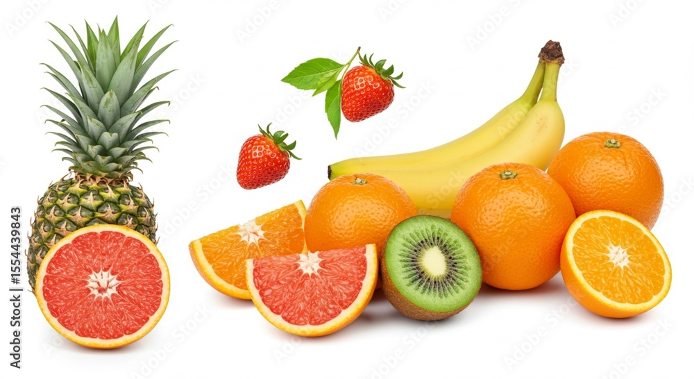 Naklejka premium fruits isolated on white background