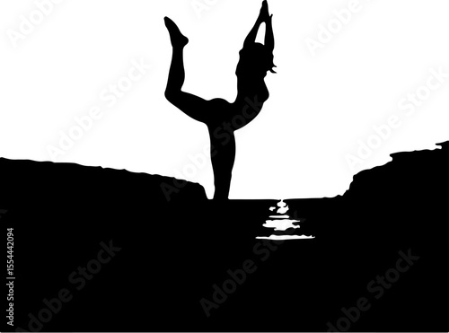 silhouette of a woman doing yoga