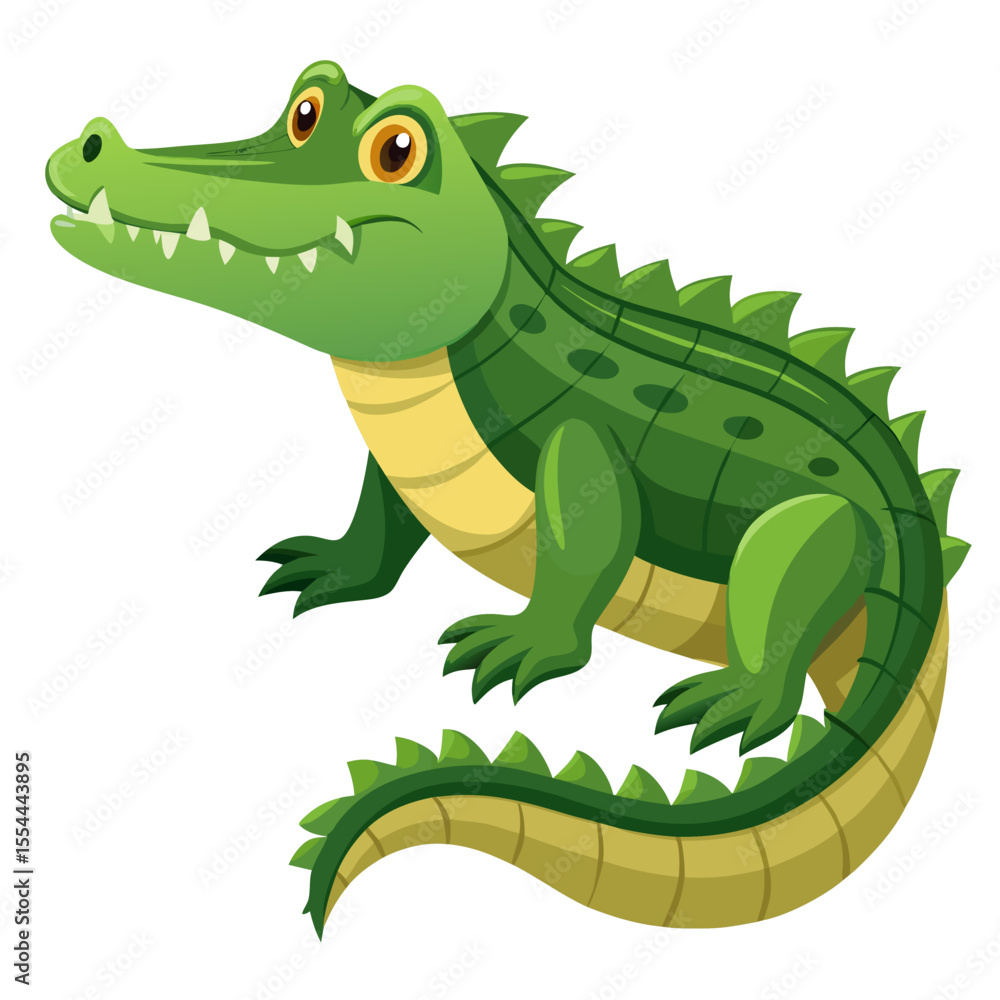 Naklejka premium Friendly Cartoon Crocodile Illustration for Kids