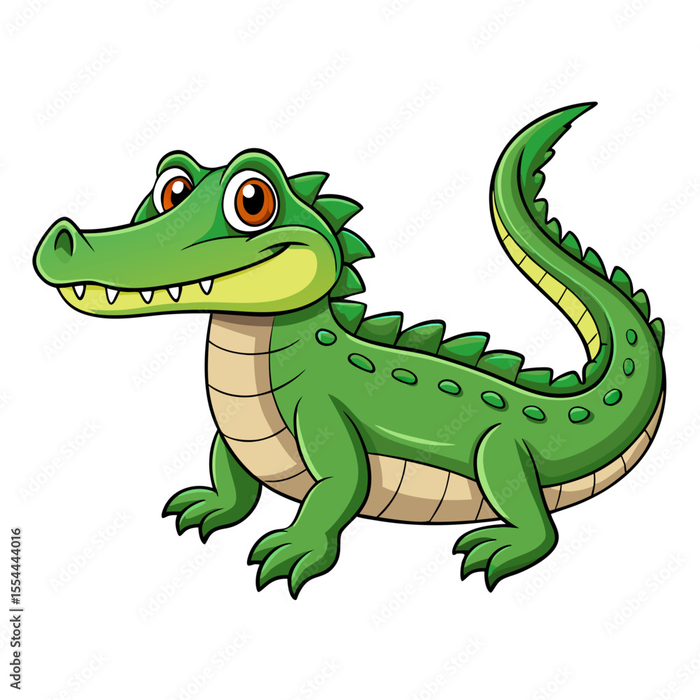 Fototapeta premium Friendly Cartoon Crocodile Illustration for Kids