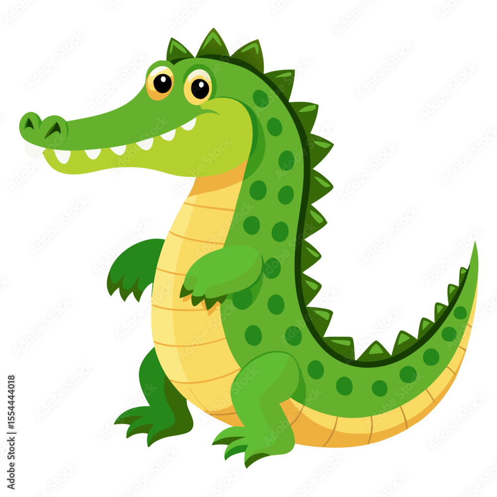 Obraz premium Friendly Cartoon Crocodile Illustration for Kids