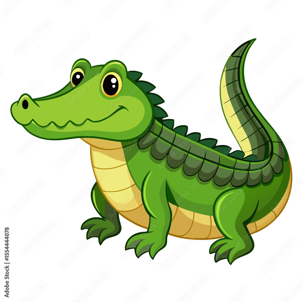 Fototapeta premium Friendly Cartoon Crocodile Illustration for Kids