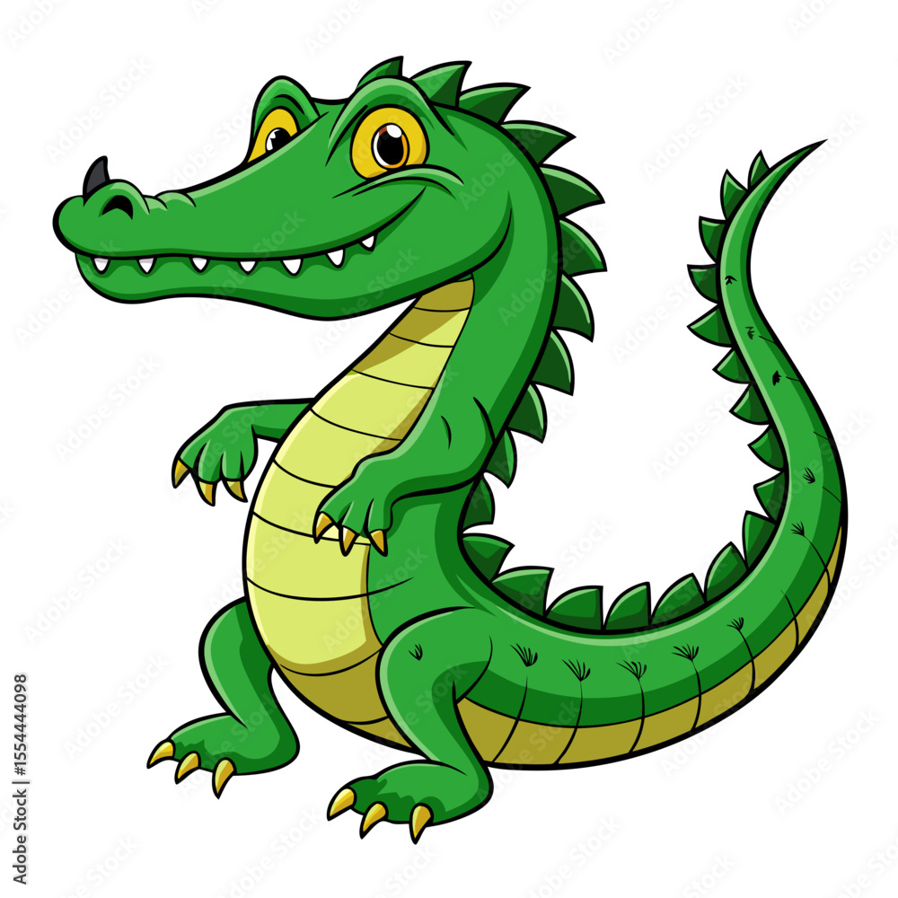 Fototapeta premium Friendly Cartoon Crocodile Illustration for Kids