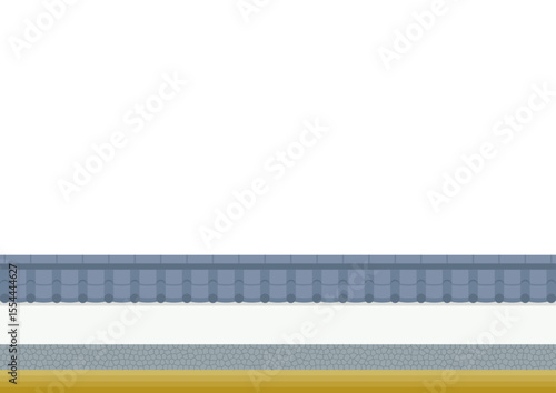 瓦屋根と塀のフレーム