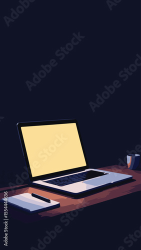 Laptop in Dark Room