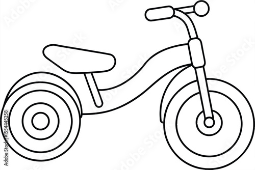 Adorable Tricycle Line Drawing Perfect for Kids' Coloring Pages and Designs