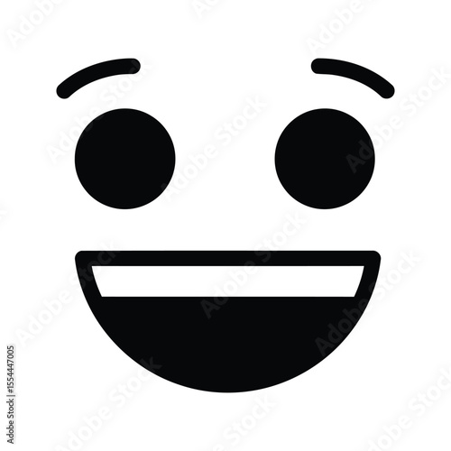 Big Grinning Face Emoji Happy Joyful Smiling Face Vector Illustration