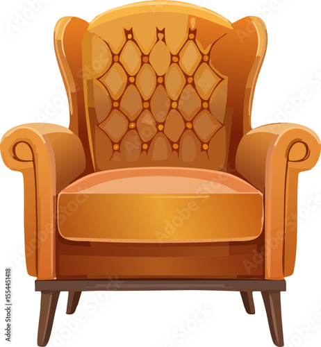 brown leather armchair