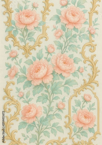Wallpaper Mural Elegant floral vintage wallpaper design. Torontodigital.ca