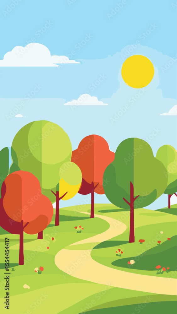 Fototapeta premium autumn landscape with trees