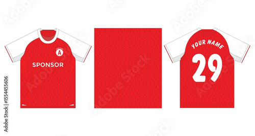 sublimation pattern for Red and White Soccer Jersey Design