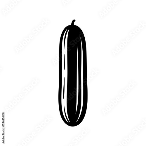 Black silhouette of a cucumber