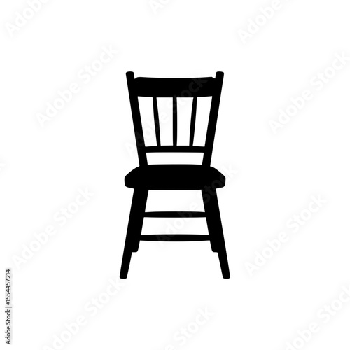 Black silhouette of a classic wooden chair