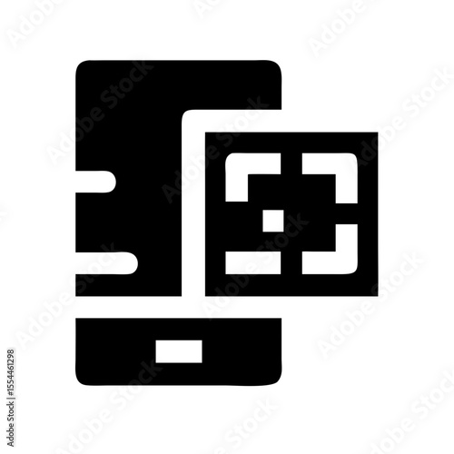 QR payment icon with smartphone and scan code
