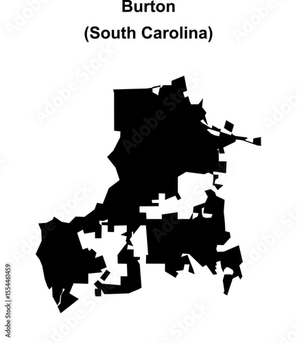 Burton (South Carolina) blank outline map