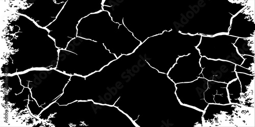 Generate an image depicting a high-contrast texture of a surface with luminous, branching cracks against a deep, dark, or black background. The cracks should appear to glow or be brightly highlighted.