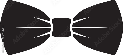 Simple black bow tie icon for graphic design.