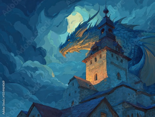 Mighty dragon, Pair sheltered in tower