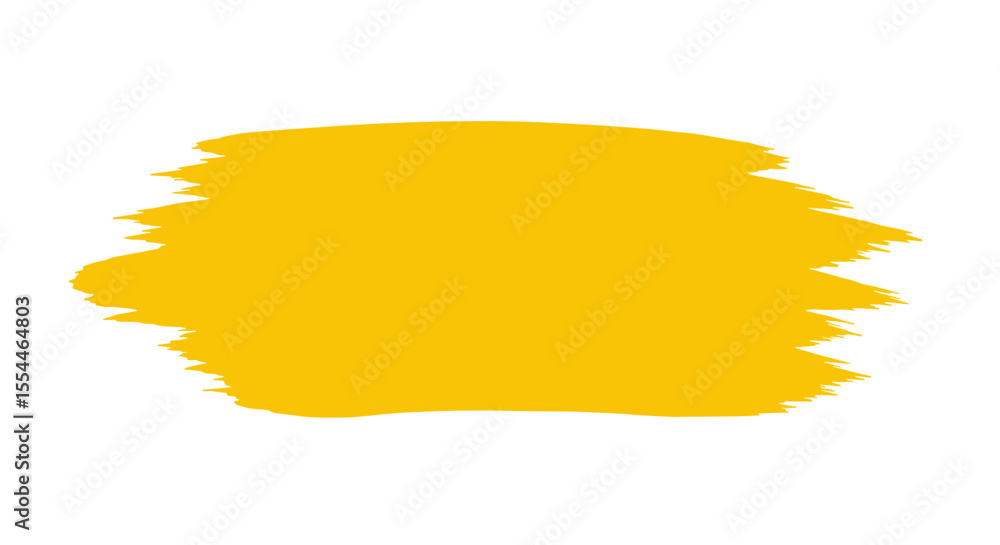 Obraz premium Bright yellow brush stroke vector illustration for creative designs