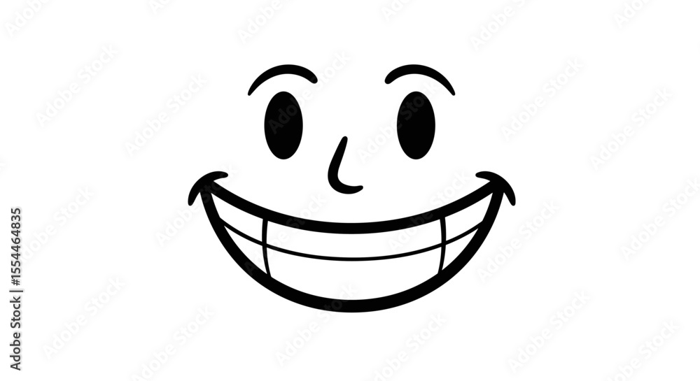 Fototapeta premium Smiling face vector illustration for emoji design in minimalist style