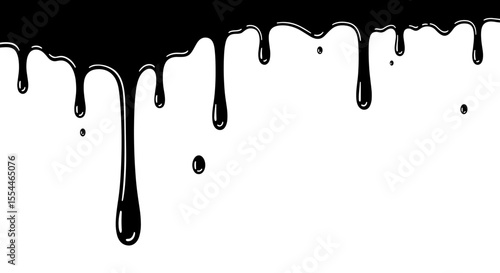 Melting ink drips vector illustration for creative design in flat style