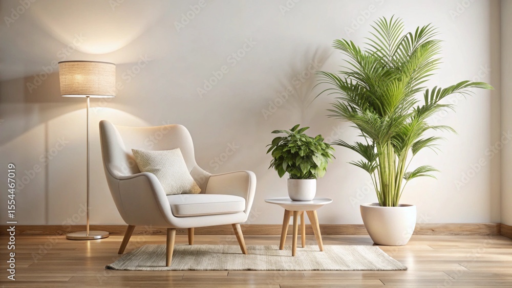 Fototapeta premium Modern Minimalist Interior with Plants