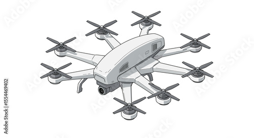 Drone technology vector illustration: futuristic uav design for tech posters