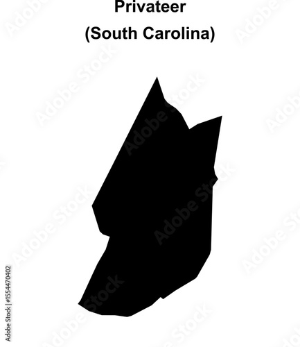 Privateer (South Carolina) blank outline map