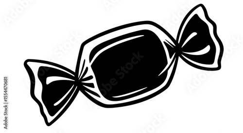 Black and white candy vector illustration for sweets-themed designs