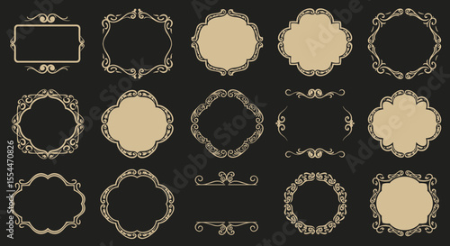 Elegant decorative frame collection vector illustration for card design and scrapbooking