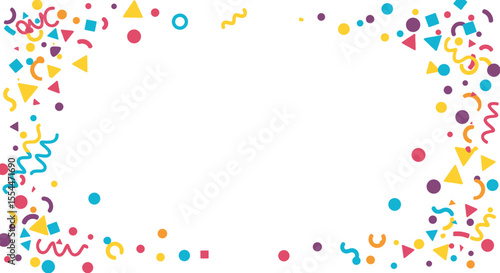 Colorful confetti celebration vector illustration for party invitation design in flat style