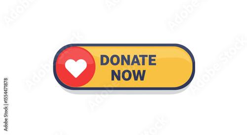 Donate now button vector illustration for web design and online fundraising