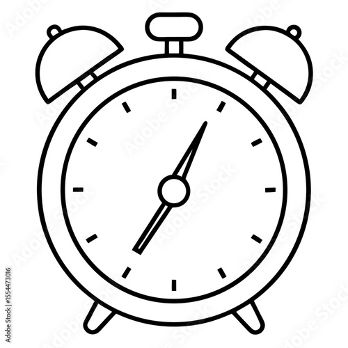Alarm clock line art vector