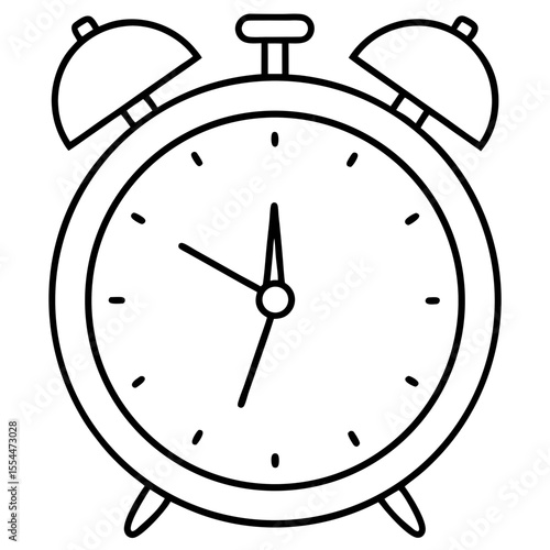 Alarm clock line art vector