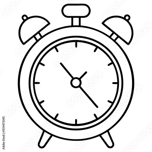Alarm clock line art vector