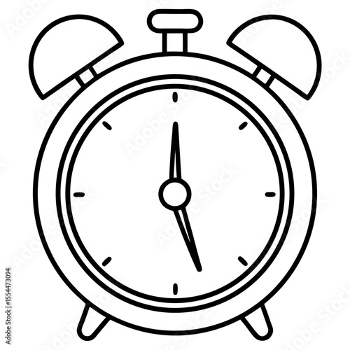 Alarm clock line art vector
