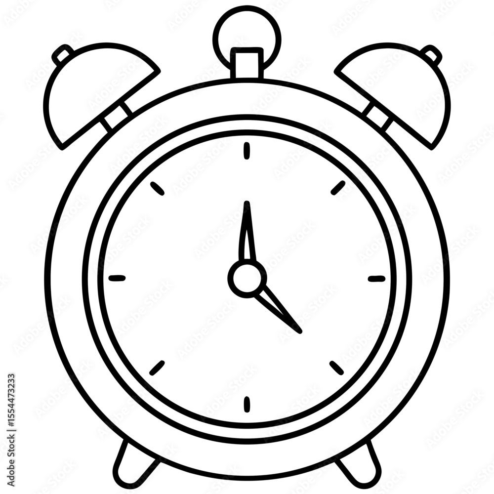 Alarm clock line art vector Alarm clock line art vector