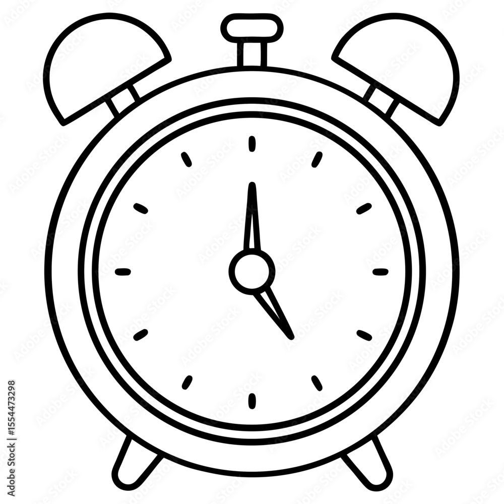 Obraz premium Alarm clock line art vector