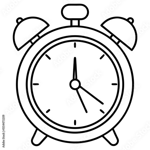 Alarm clock line art vector