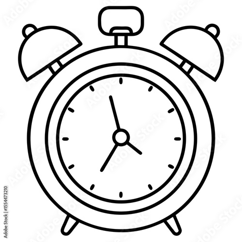 Alarm clock line art vector