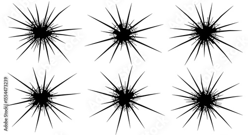 Abstract spiky shapes vector illustration for modern design projects in minimalist style