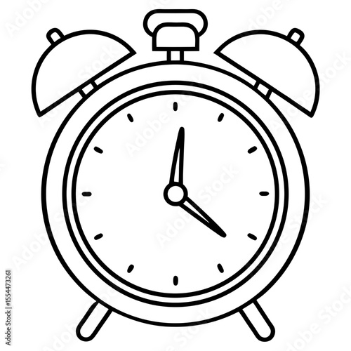 Alarm clock line art vector