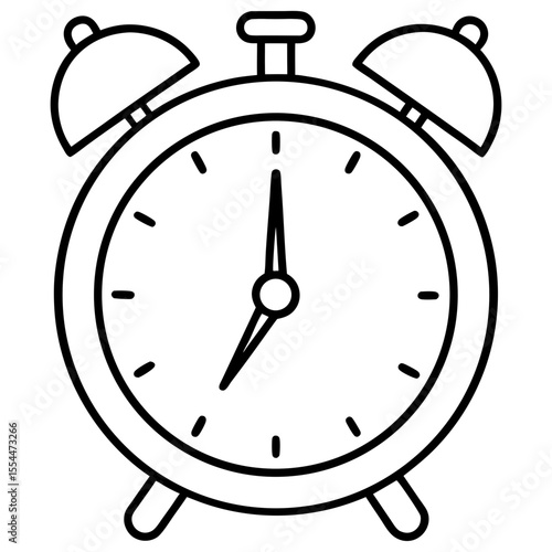 Alarm clock line art vector