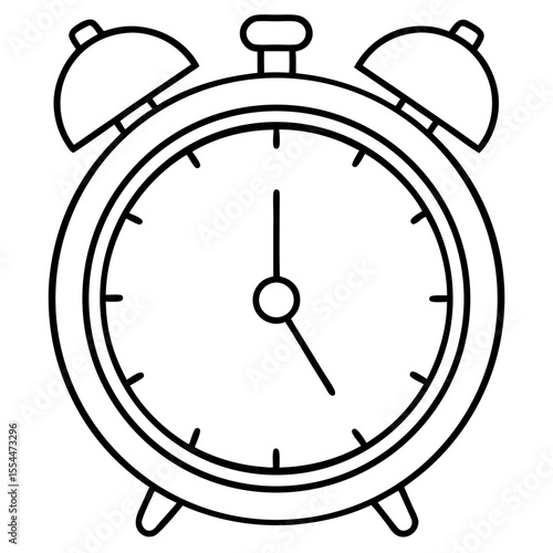Alarm clock line art vector
