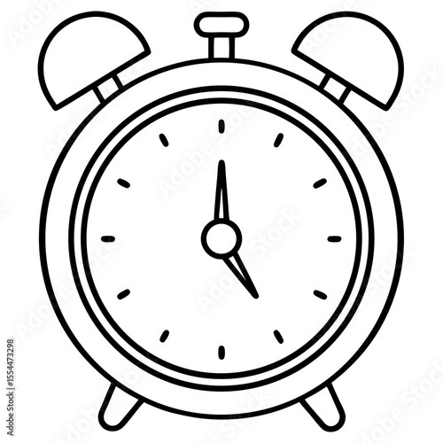 Alarm clock line art vector