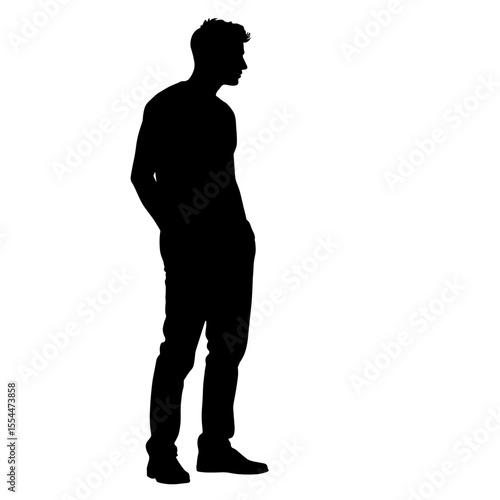 Silhouette of man standing, minimalist fashion statement