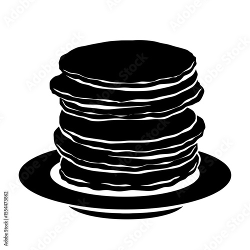 Silhouette of gluten and dairy-free pancake stack, healthy breakfast choice