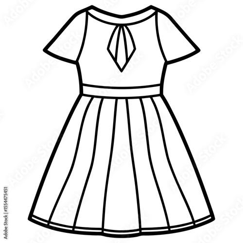 A-Line Dress line art vector