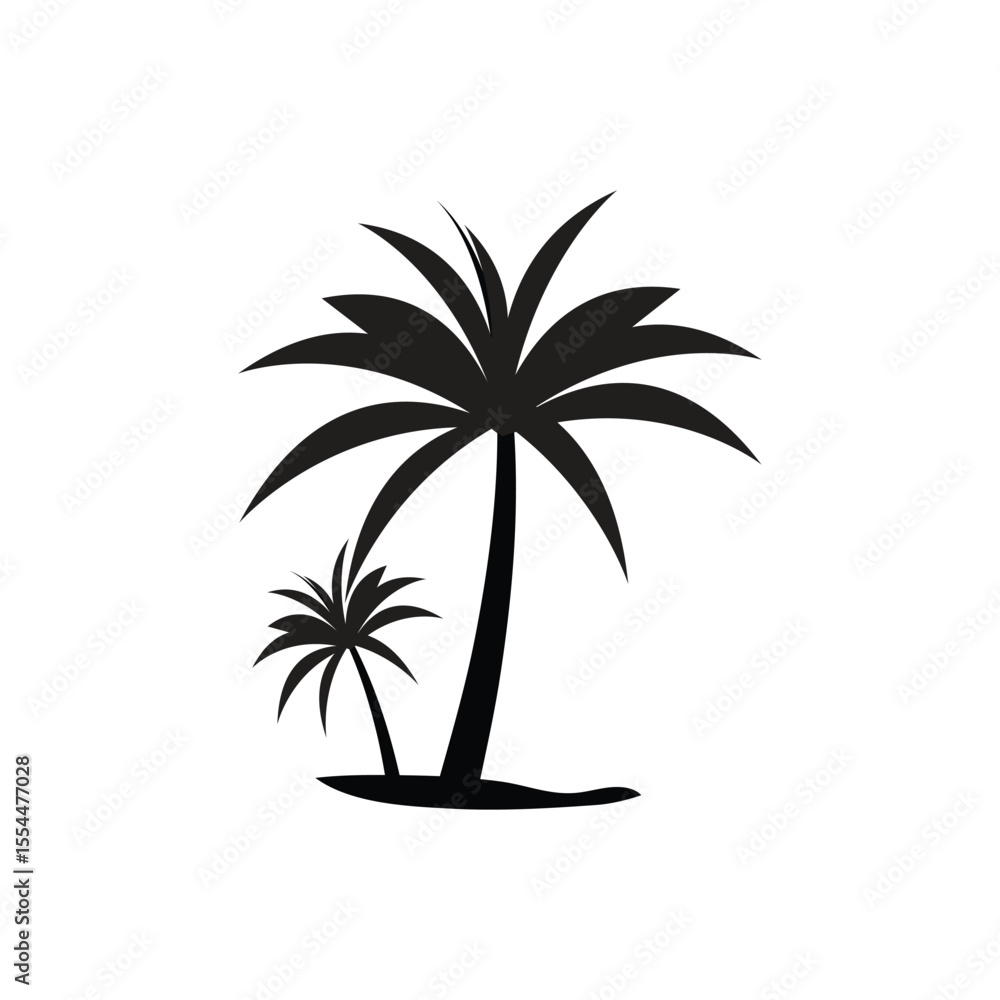 Obraz premium palem tree logo icon illustration flat